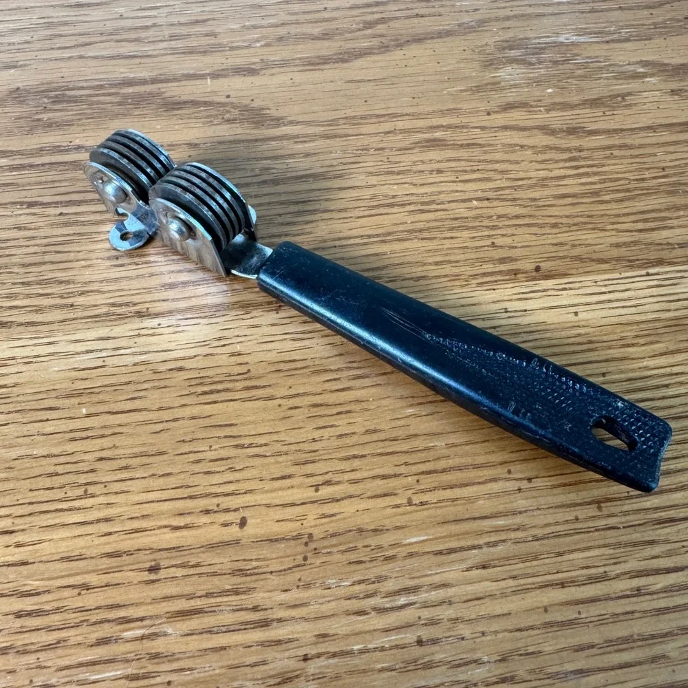 Vintage EKCO USA Knife Sharpener Black Plastic Handle Kitchen Tool